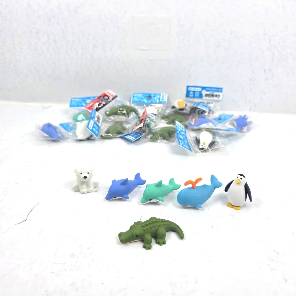 Lot of 15  Iwako Japanese 3D Puzzle Erasers Sea Animal Whale Dolphin Penguin NEW
